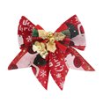thumbnail image 1 of Farfi Bell Leaves Decor Christmas Themed Print Christmas Bow Xmas Tree Wreath Mini Bowkont Pendant Party Supplies (Type H,One Size), 1 of 13
