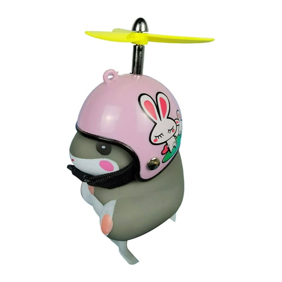 Farfi Bike Hamster Horn Realistic Easy to Assemble Mini Propeller Cartoon Animal Figurine Decor Bicycle Horn Accessories (Type B)