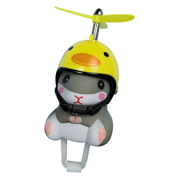 Farfi Bike Hamster Horn Realistic Easy to Assemble Mini Propeller Cartoon Animal Figurine Decor Bicycle Horn Accessories (Type D)