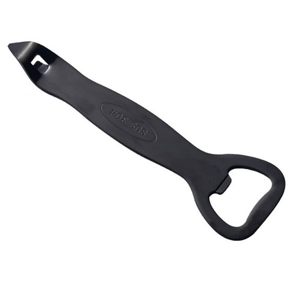 Farfi Bottle Opener Portable Double Head Labor-saving Stainless Steel Colorful Beer Bottle Cap Opener Kitchen Tool for Daily Use (Black)