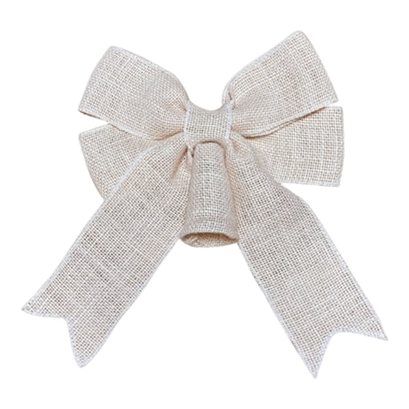 Farfi Burlap Bow Rustic Jute Ribbon Bows Pre-Tied Wreath Bows Christmas Tree Topper Ornament for Birthday Wedding Holiday Party Decorations(Type A)