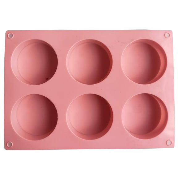 Farfi Cake Mold Food Grade Easy Release Reusable 6 Cavity Column Ice-cream Jelly Pudding Soap Mould Kitchen Tools (Pink)