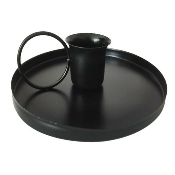 Farfi Candle Holder European Style Wear-resistant Wrought Iron Taper Candle Holder for Wedding (Black)