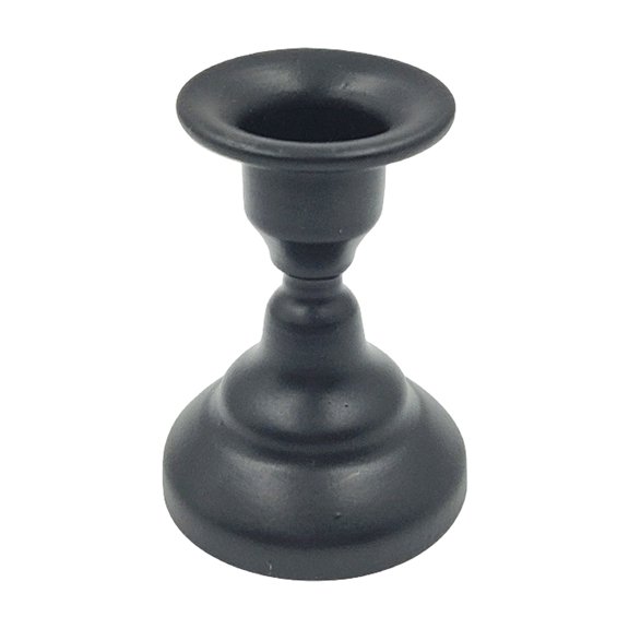 Farfi Candle Holder High Strength Rust-proof Simple Style Stable Base Retro Appearance Decorative Iron Candle Display Stand Dining Table Ornament Home Supplies (Black)