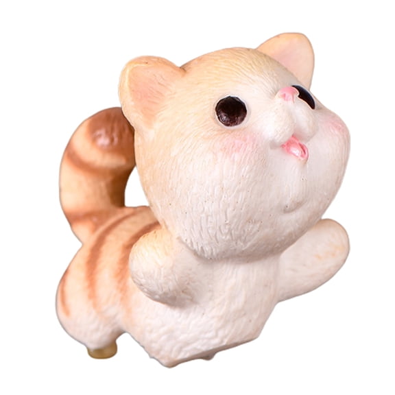 Farfi Cat Small Statue Naughty DIY Material Exquisite Workmanship Cake Toppers Cat Animals Figurines for Home (Type 3)