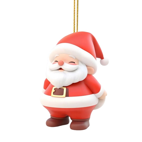 Farfi Christmas Santa Claus Ornaments 2D Acrylic Xmas Tree Hanging Decoration for Door Window Wall Tree Party Decor(Type F)