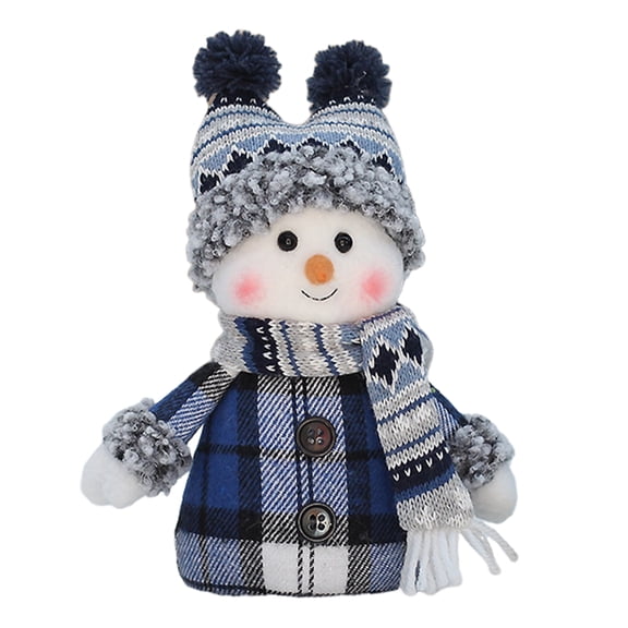 Farfi Christmas Snowman Doll Plush Toy Stuffed Snowman Figurine Xmas Ornaments for Home Decorations Tabletop Centerpieces Fireplace Party (Type B)
