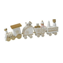 Farfi Christmas Train Decoration Wooden Festive Mini Train Ornament Xmas Train Centerpiece for Mantel Dining Table Happy New Year Gift(White)