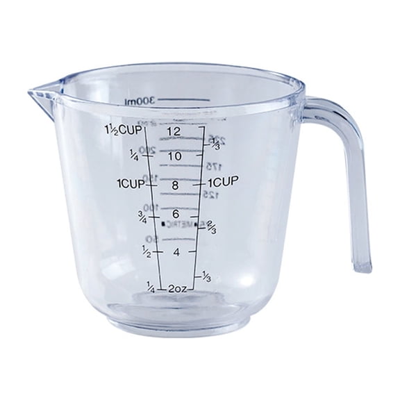 Farfi Clear Scale Measuring Cup with Handle Plastic Graduated Measuring Mugs for Kitchen (Transparent,300ML)