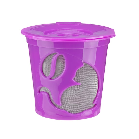 Farfi Coffee Capsule Cup BPA Free Food Grade Rustproof with Lid Eco-friendly Refillable Plastic Micro Mesh Coffee Pod Filter for Cafe (Purple)