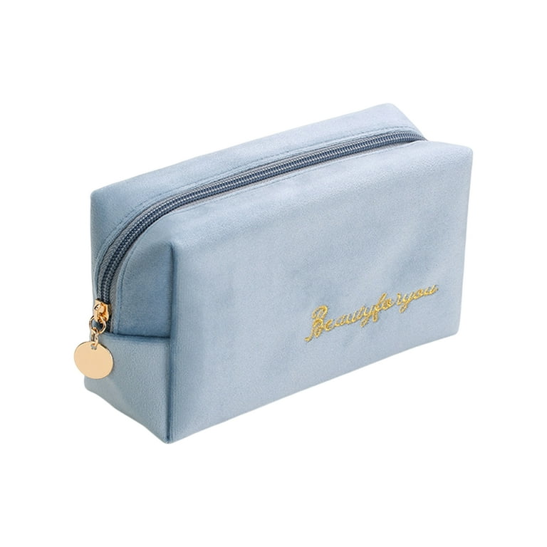VELVET MAKE-UP POUCH LARGE LIGHT BLUE VELVET MAKE-UP POUCH LARGE LIGHT BLUE