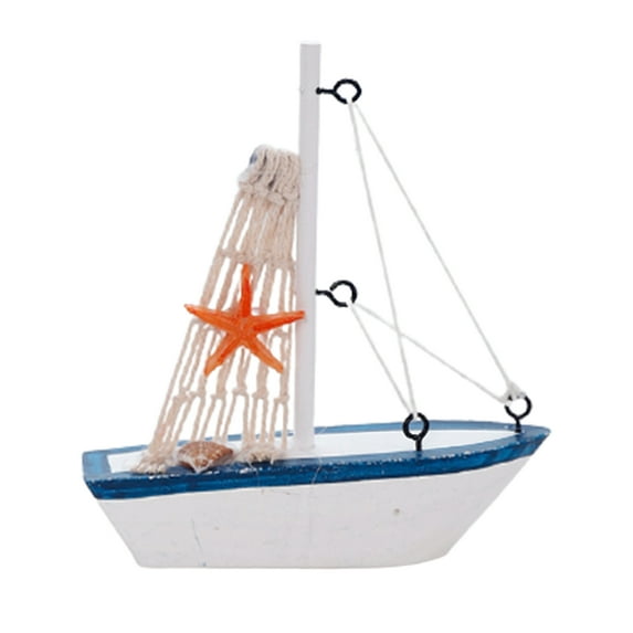 Farfi Craft Ornament Creative Sailboat Design Wooden Home Craft Decor for Living Room (Type 1)