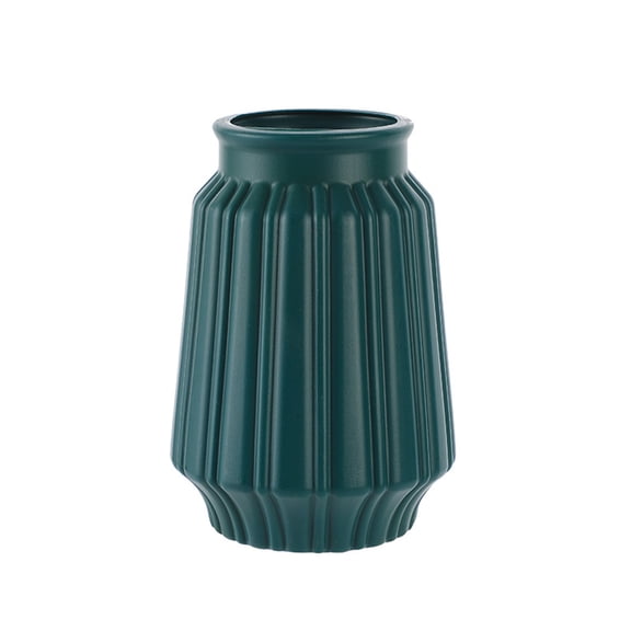 Farfi Creative Flower Vase Decorative Nordic Style Imitation Ceramic Flower Container Home Decor (Navy Blue)