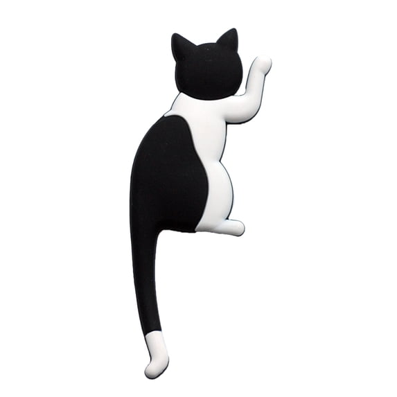 Farfi Creative Fridge Hook Cartoon Animal Shape Cat Tail Refrigerator Magnet Sticker for Home (Black White)