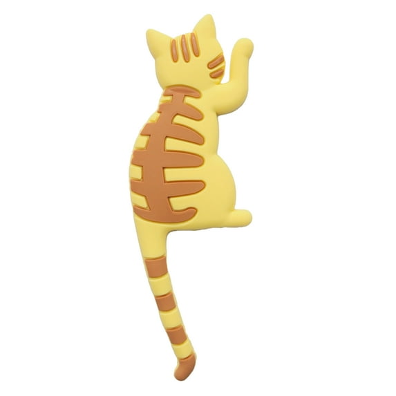Farfi Creative Fridge Hook Cartoon Animal Shape Cat Tail Refrigerator Magnet Sticker for Home (Yellow)