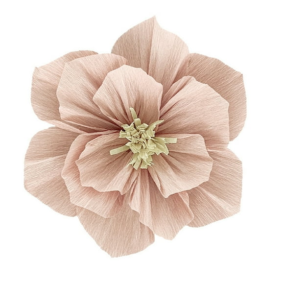 Farfi Crepe Paper Flowers DIY Handmade Paper Flower Wall Art Decoration for Home Party Wedding Birthday (Light Pink,20cm)