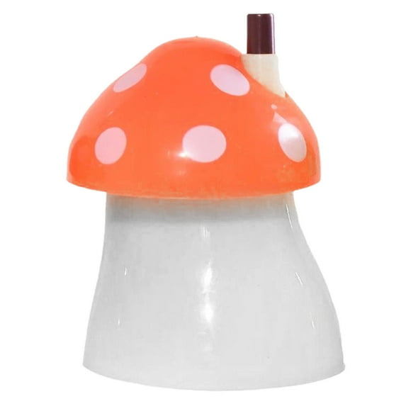Farfi Cute Automatic Toothpick Box Large Capacity Press Type Decorative Dust-proof Mushroom Shaped Toothpick Holder for Home Restaurant Living Room (Orange)
