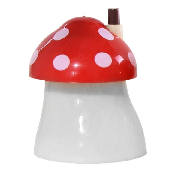 Farfi Cute Automatic Toothpick Box Large Capacity Press Type Decorative Dust-proof Mushroom Shaped Toothpick Holder for Home Restaurant Living Room (Red)