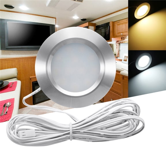 Farfi DC 12V LED Dome Panel Interior Spot Light for RV Truck Caravans Motorhome (White Light)
