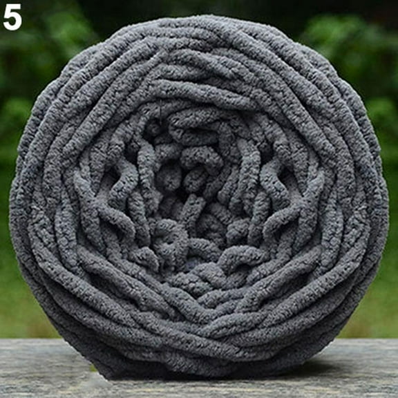 Farfi DIY Soft Scarf Sweater Towel Thick Yarn Ball Hand Knitting Crochet Craft Gift (Dark Gray)