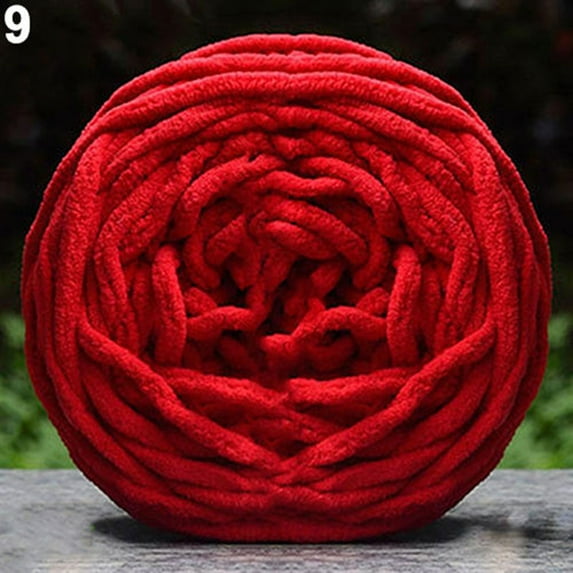 Farfi DIY Soft Scarf Sweater Towel Thick Yarn Ball Hand Knitting Crochet Craft Gift (Dark Red)