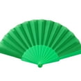 thumbnail image 1 of Farfi Dance Fan Summer Decorative Plastic Frame Portable Handheld Folding Fabric Fan Photography Props (Green), 1 of 13