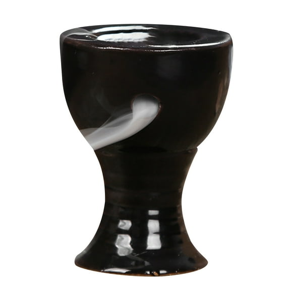 Farfi Delicate Incense Burner Nice-looking Ceramic Decorative Smooth Surface Censer Burner for Home (Black)