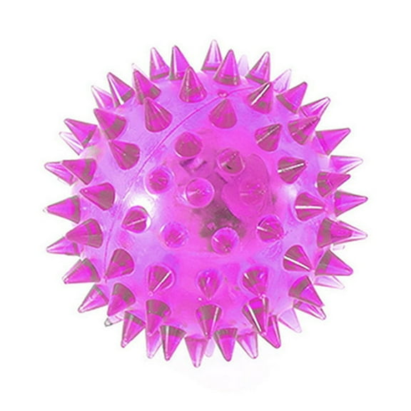 Farfi Dog Puppy Cat Pet LED Squeaky Rubber Chewing Bell Ball Hedgehog Fun Toys (random)