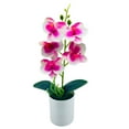 thumbnail image 1 of Farfi Elegant Artificial Bonsai Easy Care 5 Heads Beautiful Artificial Orchid Flowers Party Supplies (Purple & White), 1 of 13