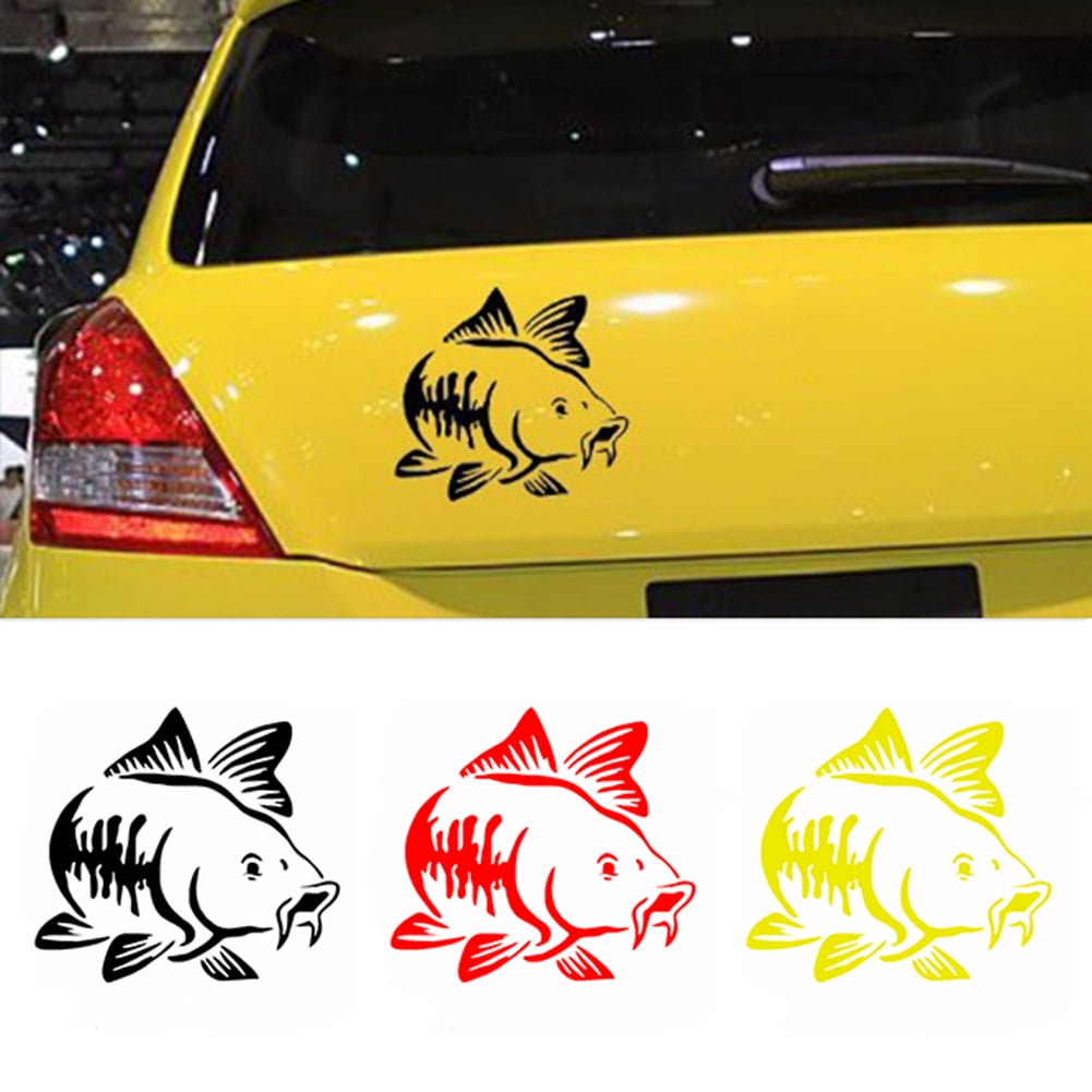 Farfi Fashion Carp Fishing Hood Tailgate Side Window Car Truck Art Sticker  Decal Decor 