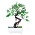 thumbnail image 1 of Farfi Faux Bonsai Realistic Eye-catching Bright-colored Beautiful Potted Artificial Flower Household Supplies (White), 1 of 13