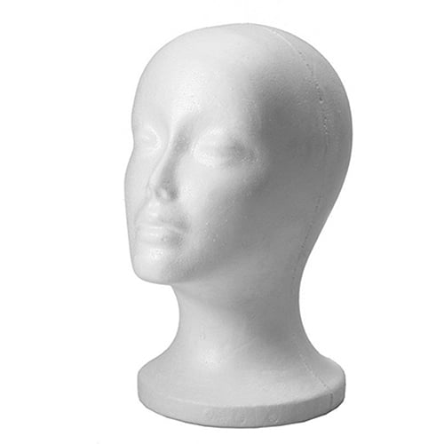 Farfi Female Head Model Wig Hair Hat Display Styrofoam Foam