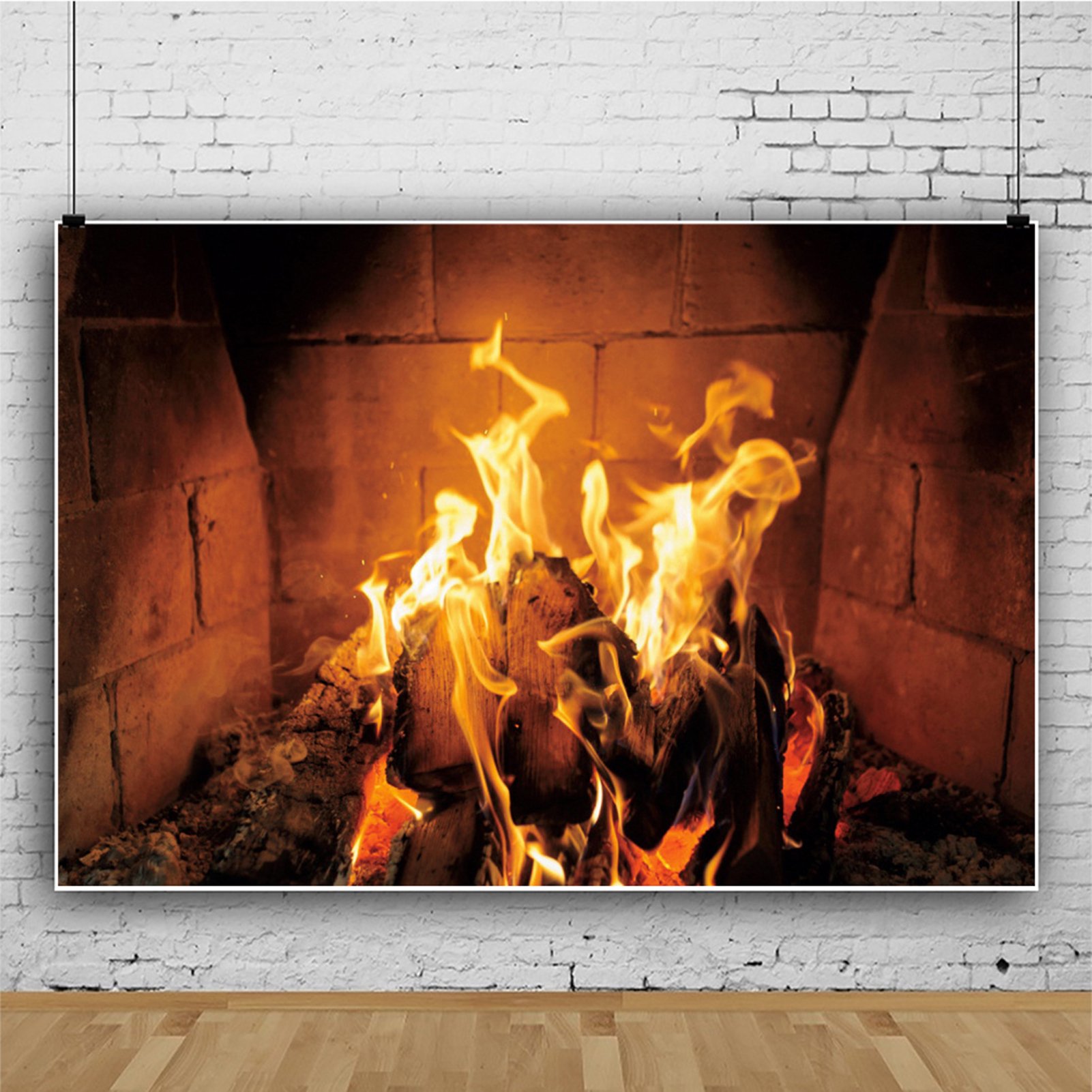 Farfi Fireplace Burning Firewood Studio Photography Photo Props Backdrop  Decoration - Walmart.com