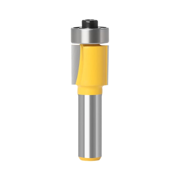Farfi Flush Trim Router Bit with Bearing Prevent Tear-Out Round Shank 8mm Template Guide Woodworking Milling Cutter Tool for Trimmer (15mm)