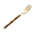 thumbnail image 1 of Farfi Food Cutlery Mirror Process Imitation Bamboo Tableware Stainless Steel Hotel Western Cuisine Cutlery Spoon for Dining Room (Golden Type E), 1 of 13