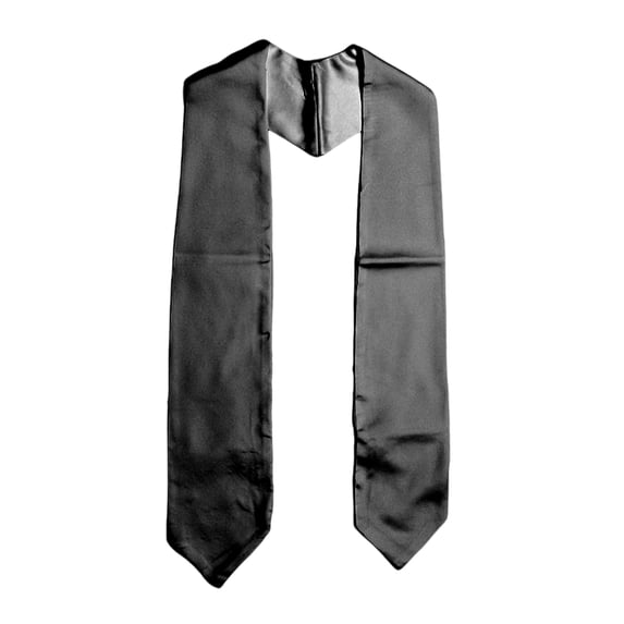 Farfi Graduation Stole Super Soft Vibrant Color Faux Silk Unisex Adult Graduation Honor Stole for Students (Black)