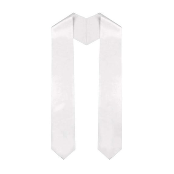Farfi Graduation Stole Super Soft Vibrant Color Faux Silk Unisex Adult Graduation Honor Stole for Students (White)