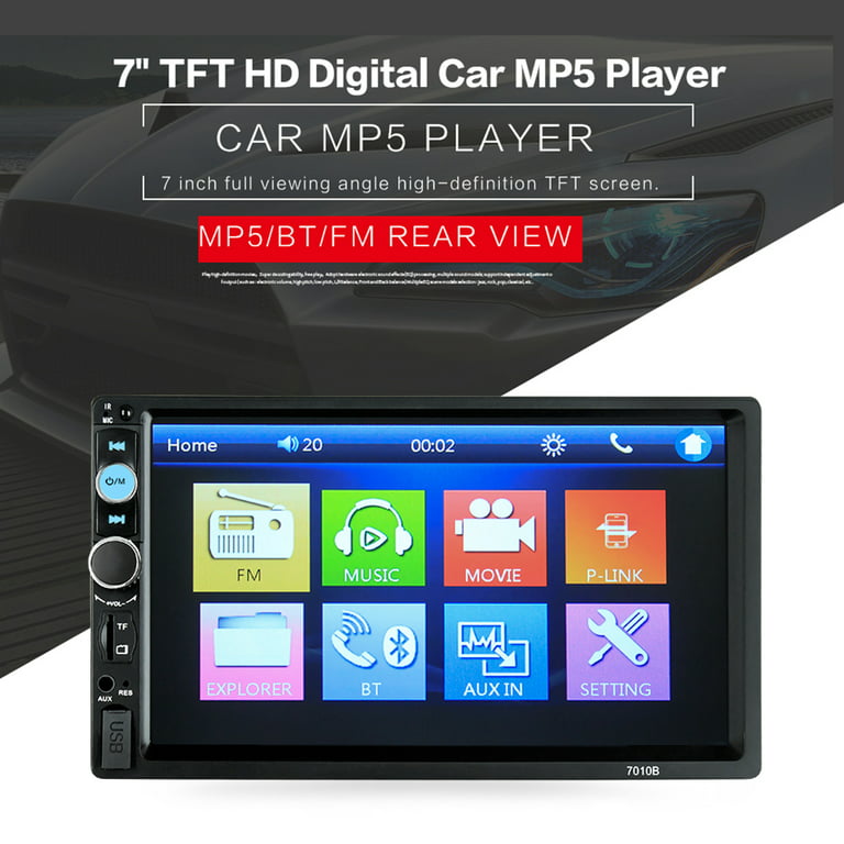 Autoradio GENERIQUE 2Din Autoradio, 7 Pouces WIFI Multimédia Bluetooth Stéréo  Voiture MP3 MP4 MP5 Support GPS, USB, TF, FM