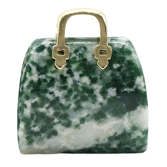 Farfi Handbag Statue Hand Carved Fine Texture Anti-fade Not Easy to Break Wide Application Home Decor Exquisite Faux Crystal Handbag Model Desktop Decor (Type U)