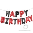 thumbnail image 1 of Farfi Happy Birthday Balloons Reusable Festive Fine Workmanship Birthday Party Decorations Balloons for Gathering (Black Red), 1 of 13