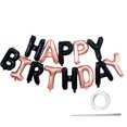 thumbnail image 1 of Farfi Happy Birthday Balloons Reusable Festive Fine Workmanship Birthday Party Decorations Banner Balloons for Gathering (Black Rose Gold), 1 of 13