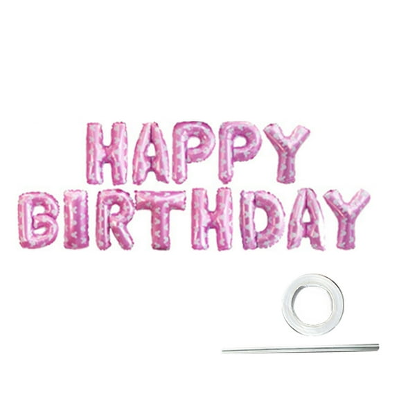 Farfi Happy Birthday Balloons Reusable Festive Fine Workmanship Birthday Party Decorations Balloons for Gathering (Pink Dot)