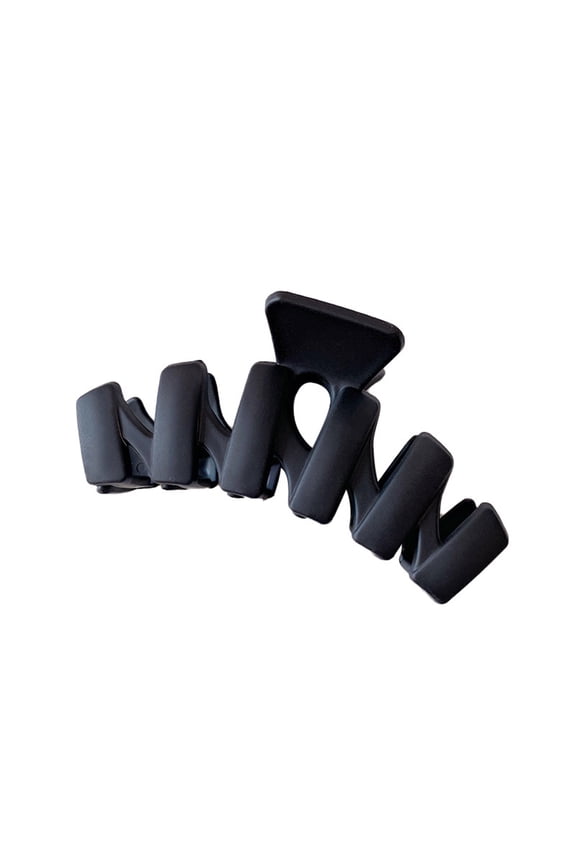 Head Clip Trendy Beautiful Strong Claw Large Size Eco-friendly Daily Styling Resin Solid Color Shark Clip Hair Accessories (Black)