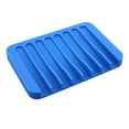 thumbnail image 1 of Farfi Home Bathroom Anti-Slip Silicone Draining Soap Holder Storage Tray Dish Plate (Blue), 1 of 10