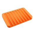 thumbnail image 1 of Farfi Home Bathroom Anti-Slip Silicone Draining Soap Holder Storage Tray Dish Plate (Orange), 1 of 10