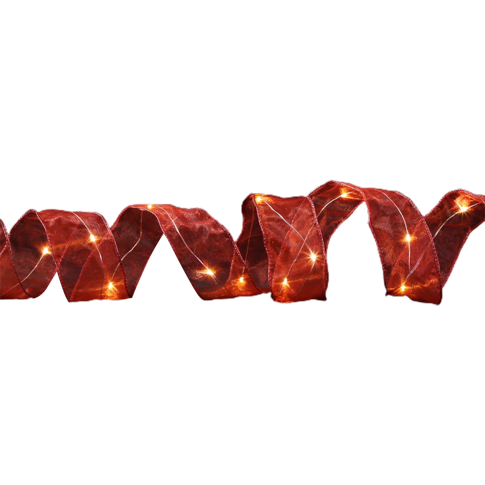 Farfi LED Christmas Ribbon Double-layers Tulle Wired Warm/Colorful ...