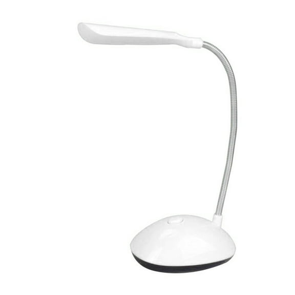 Farfi LED Desk Light Eye-protective Battery Operated Plastic Flexible 360 Degree Rotation Desk Night Light for Home (White)