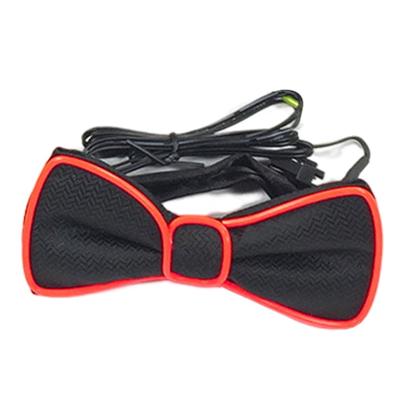 Farfi LED Light Up Bow Tie with Flashing Modes Adjustable Long-lasting Wide Application Bow Tie Prom Dress Performance Props (Red)