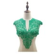 thumbnail image 1 of Farfi Lace Fake Collar Embroidered Corsage Hollow Design Big Flowers Detachable Front / Back Collar Lace Applique Female Charm for Sewing Shop (Green-A), 1 of 13