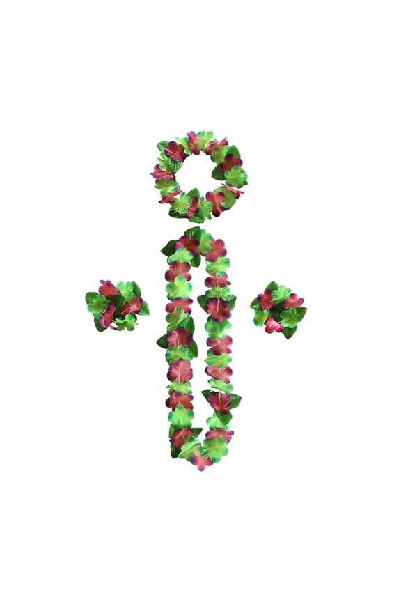 Lei Kit Vibrant Colors Breathable Party Favors Hawaiian Party Decorations Necklaces Lei Bracelet for Outdoor (Type 3)